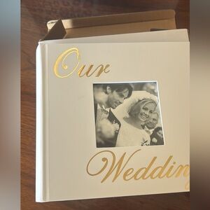 Our Wedding Photo Album - Cream Cover with Gold Script